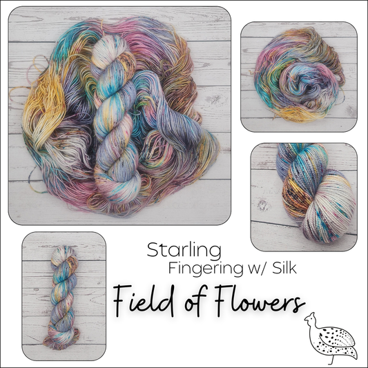Starling Field Of Flowers