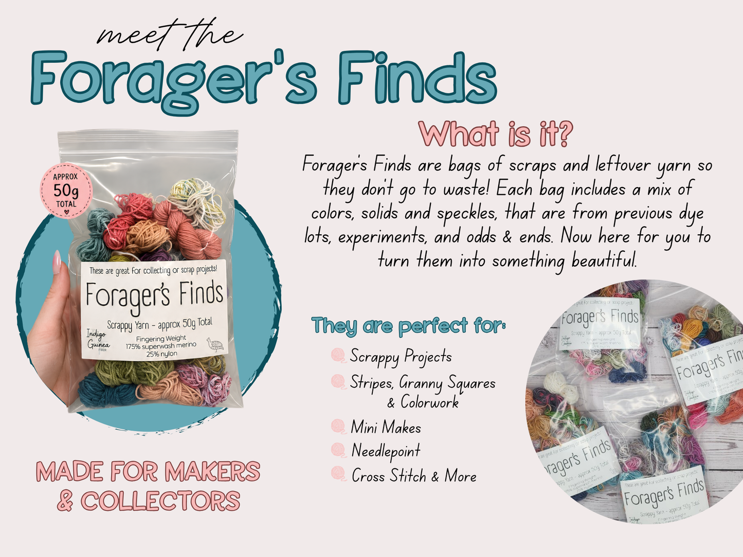 Forager's Finds | Yarn Scraps | Needlepoint | Embroidery | Cross Stitch | Scrappy Project | Minis