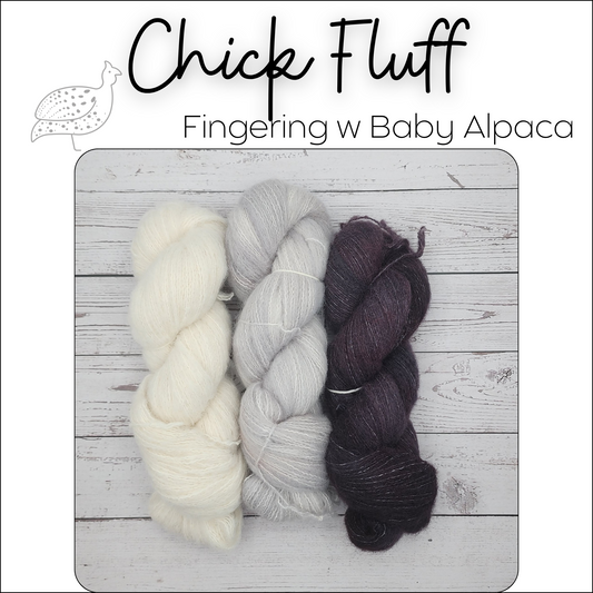 Chick Fluff Tonals Neutrals Undyed, Gray and Black