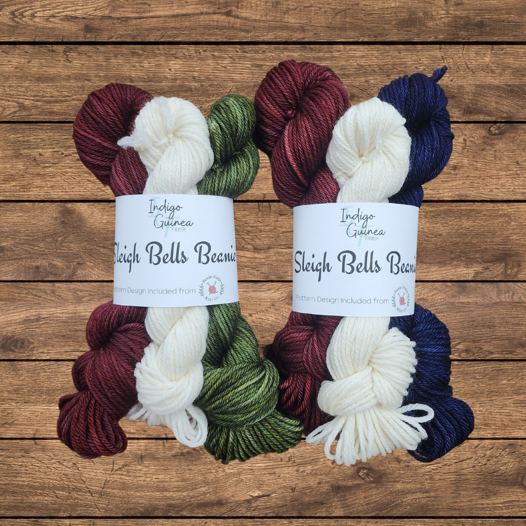 Sleigh Bells Beanie Set with Rosie Posie Knit co.