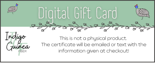 Gift Certificates for Indigo Guinea Fiber