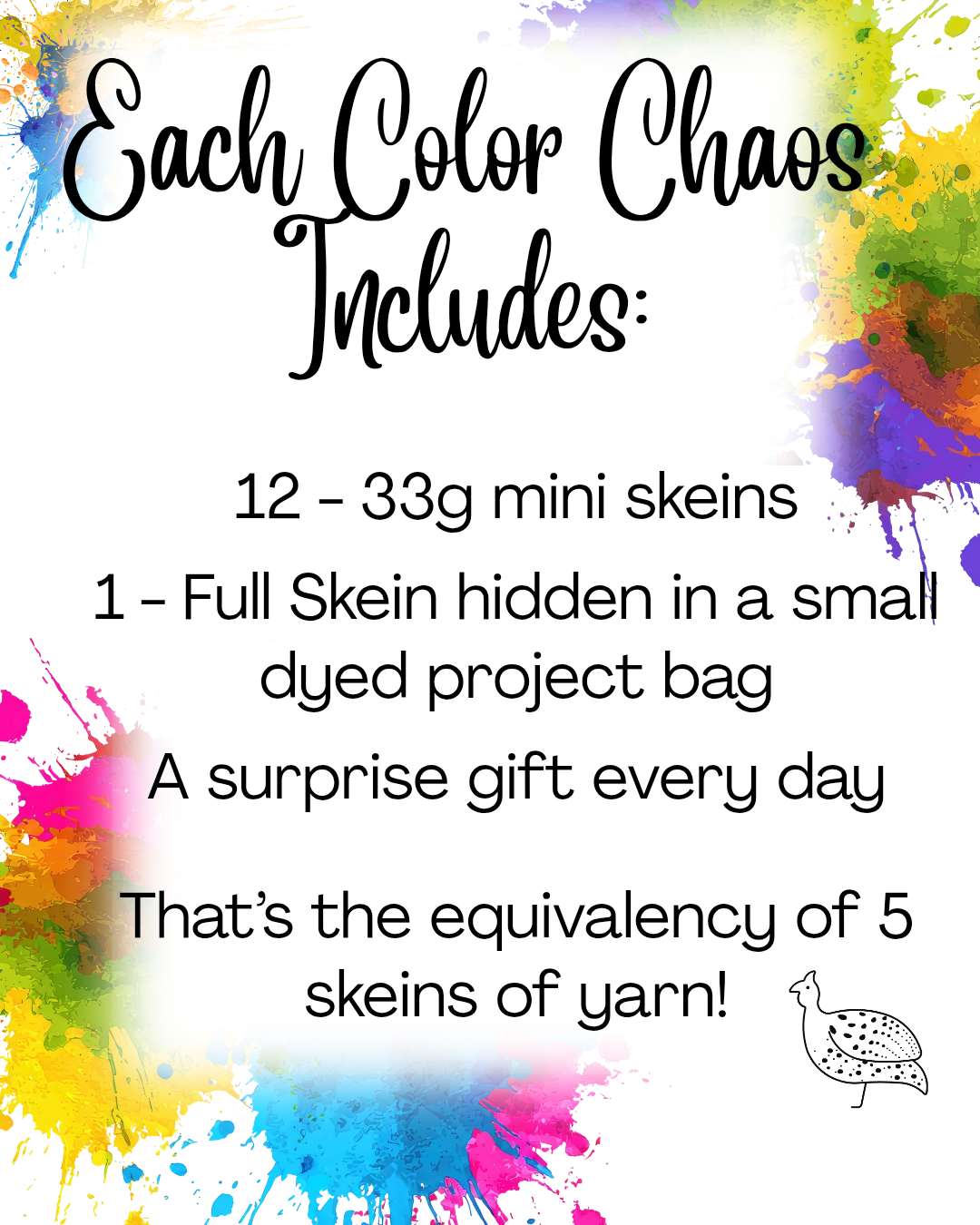 Color Chaos 12 Day Advent with 12 Minis and a Full Skein of Wonderfully Chaotic Color