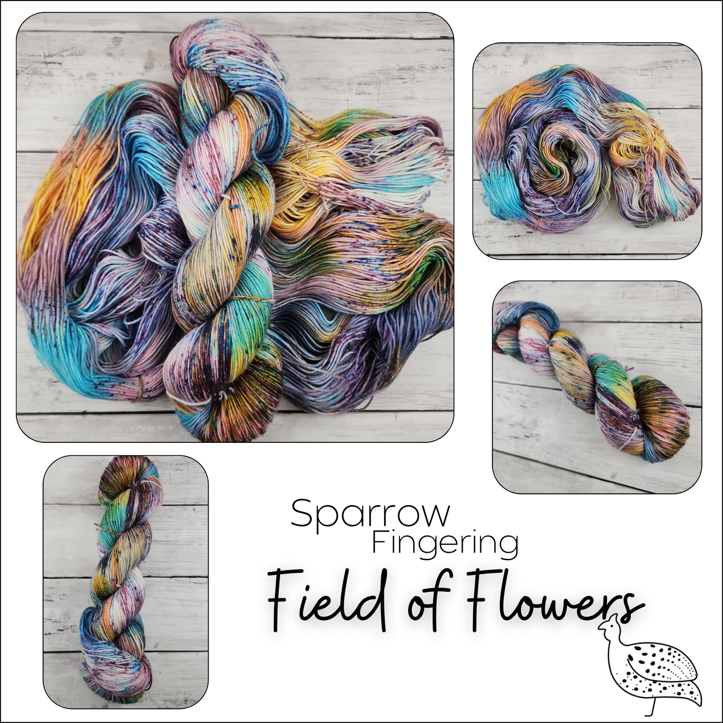 Sparrow Field of Flowers